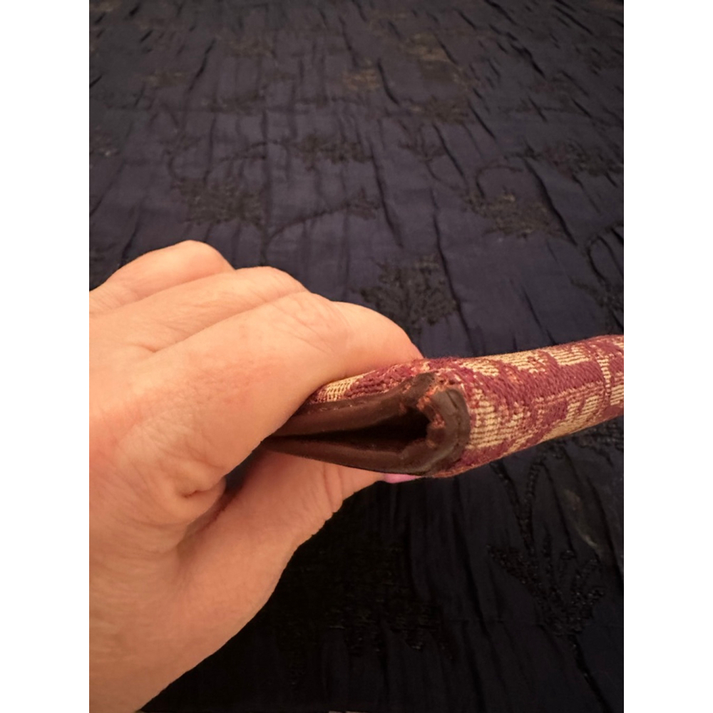 Dior Beige and Burgundy Canvas & Leather Bifold Wallet - Picture 12 of 15